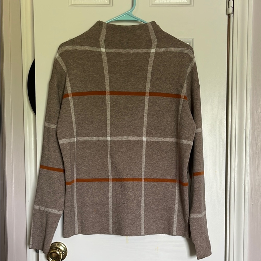 Women's Brown Plaid Sweater